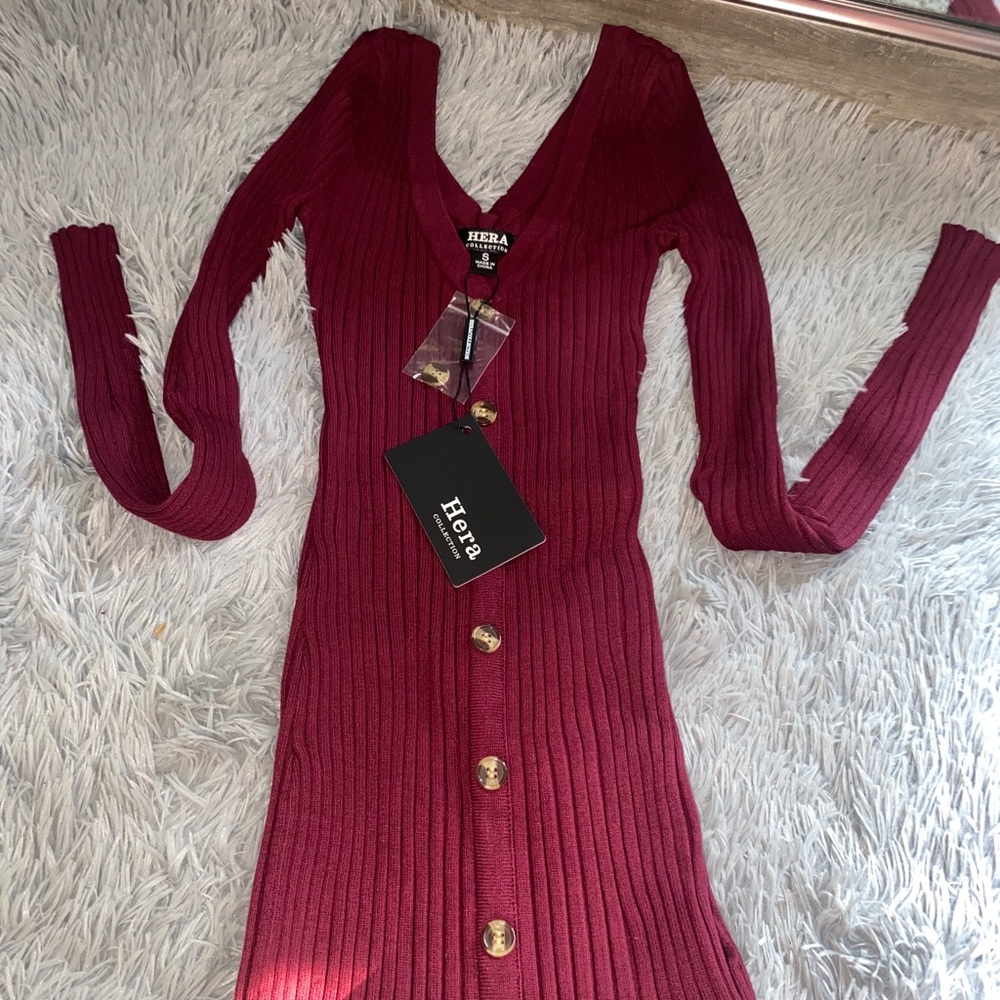 Wine “Off the Shoulders” Dress